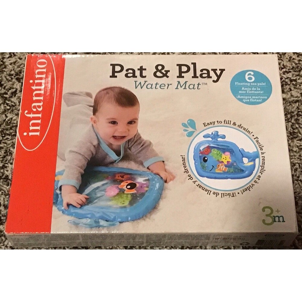 Infantino "Pat & Play" Water Mat Tummy Time Sensory Play Learning Baby Toy NIB